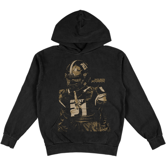 NELSON SPARROW GRUNGE HEAVYWEIGHT BLACK HOODIE