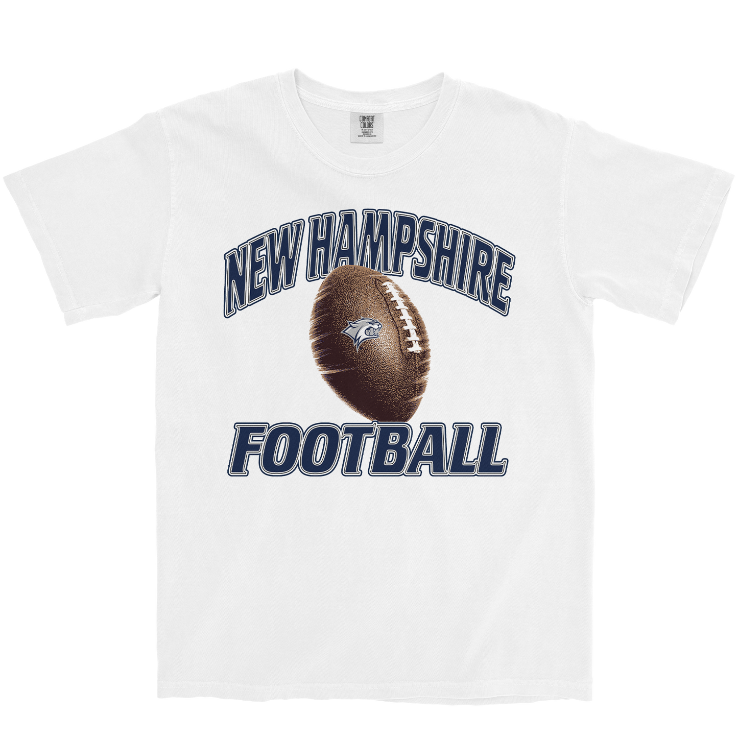 UNIVERSITY OF NEW HAMPSHIRE SPINNING FOOTBALL T-SHIRT