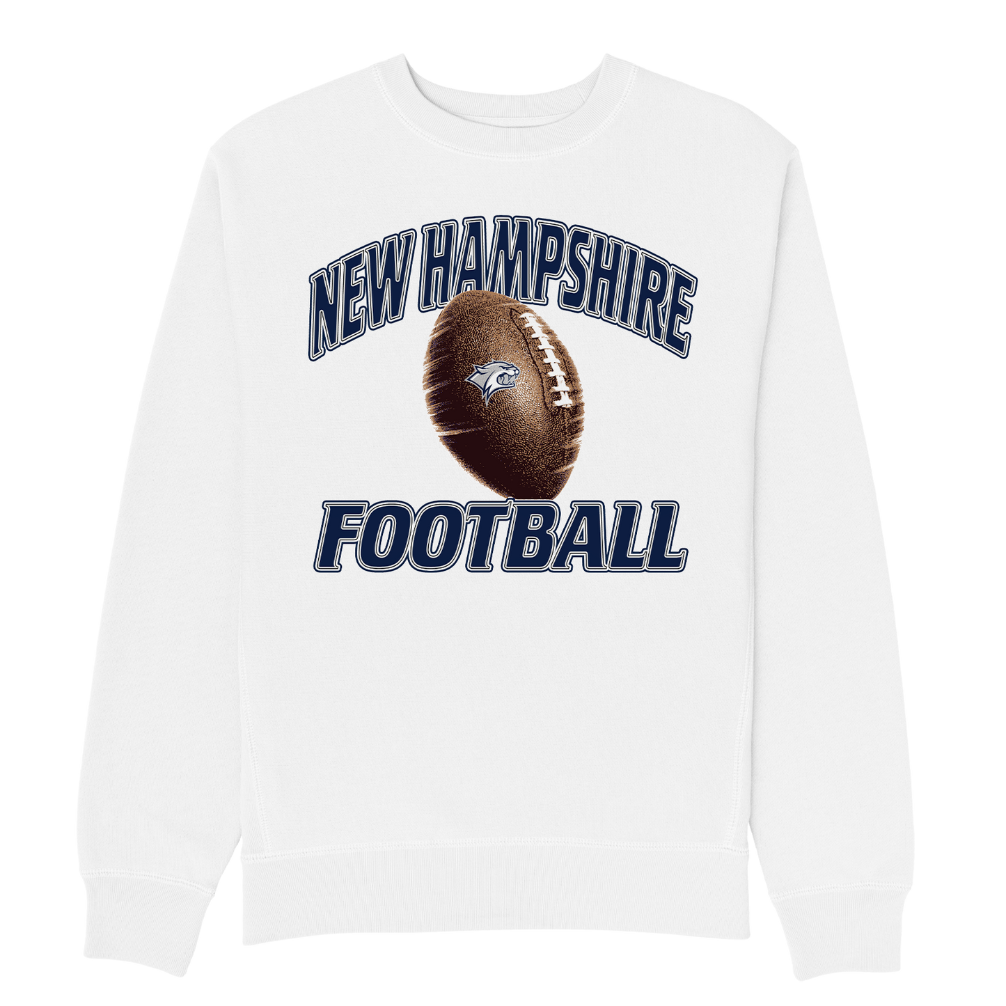 UNIVERSITY OF NEW HAMPSHIRE SPINNING FOOTBALL CREWNECK