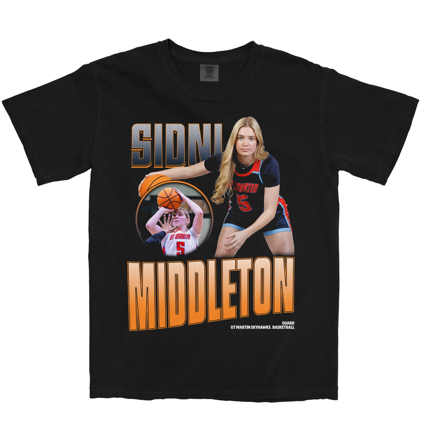 SIDNI MIDDLETON GRAPHIC BLACK TEE
