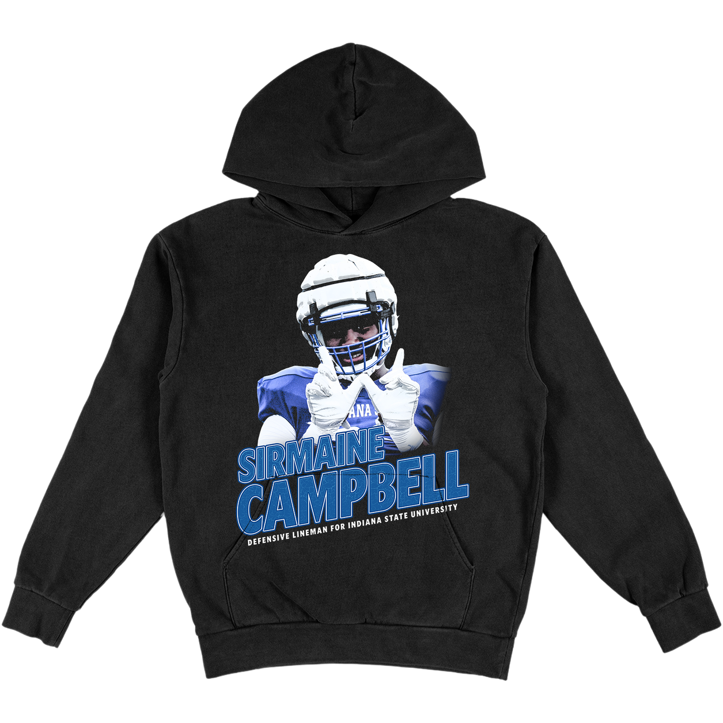 SIRMAINE CAMPBELL VINTAGE HEAVYWEIGHT BLACK HOODIE