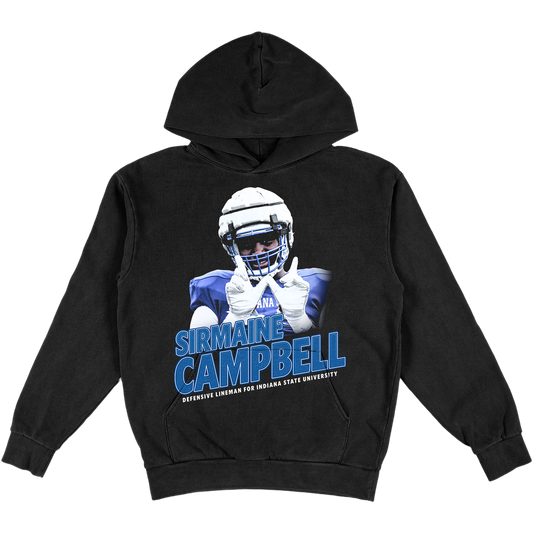 SIRMAINE CAMPBELL VINTAGE HEAVYWEIGHT BLACK HOODIE