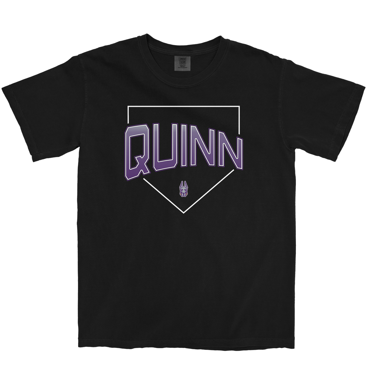 TAYLOR QUINN 'PLATE' BLACK TEE