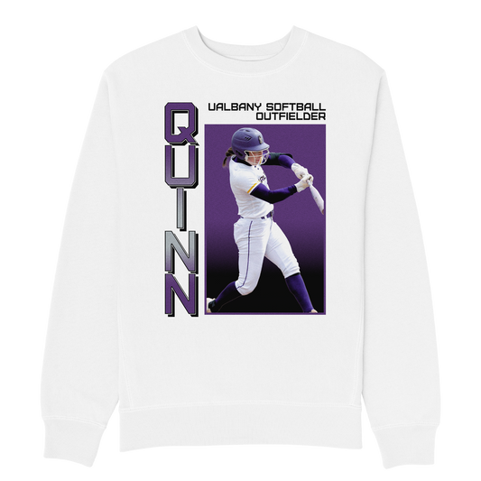 TAYLOR QUINN RETRO HEAVYWEIGHT WHITE CREWNECK