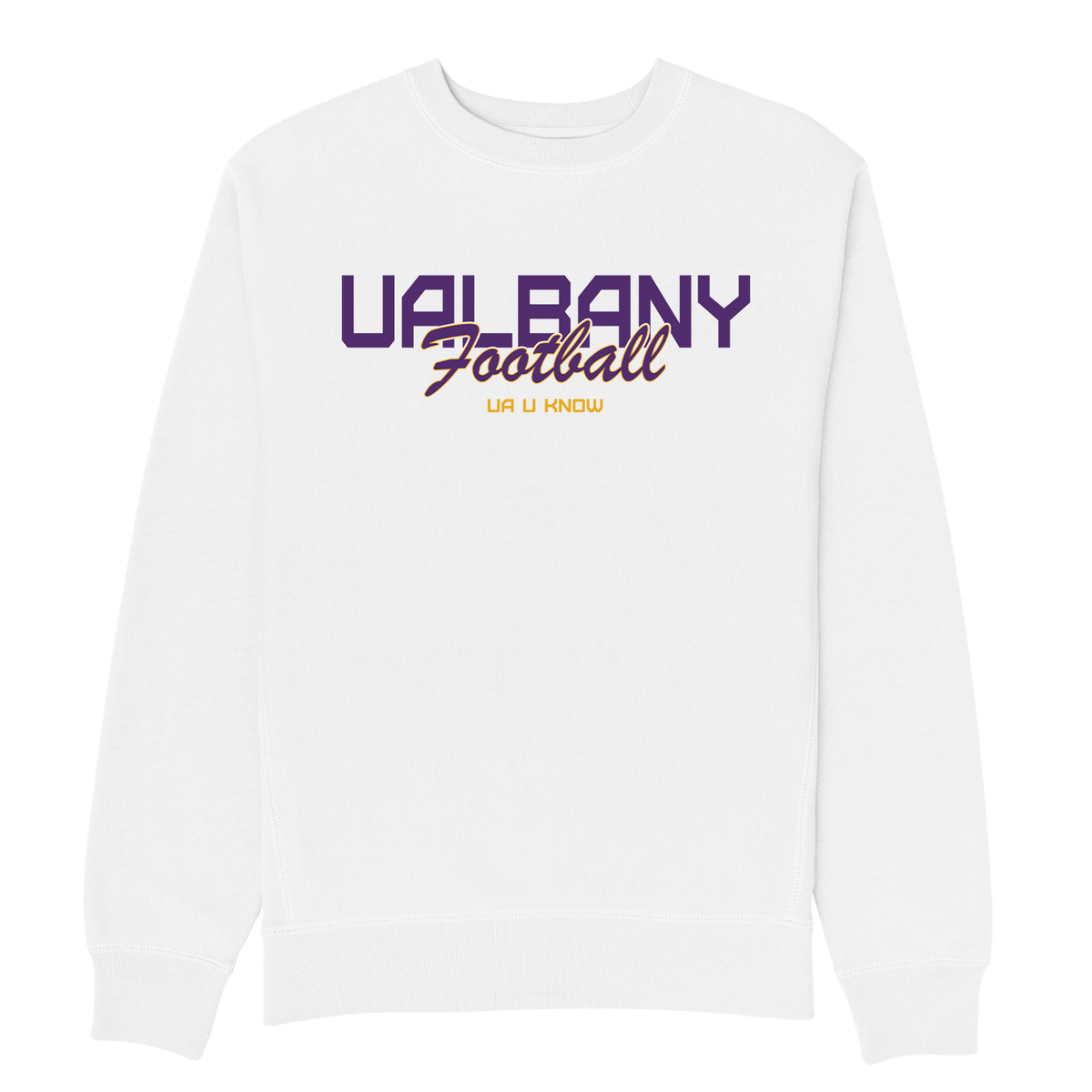 UALBANY FOOTBALL CLASSIC WHITE CREWNECK