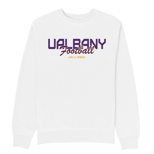 UALBANY FOOTBALL CLASSIC WHITE CREWNECK