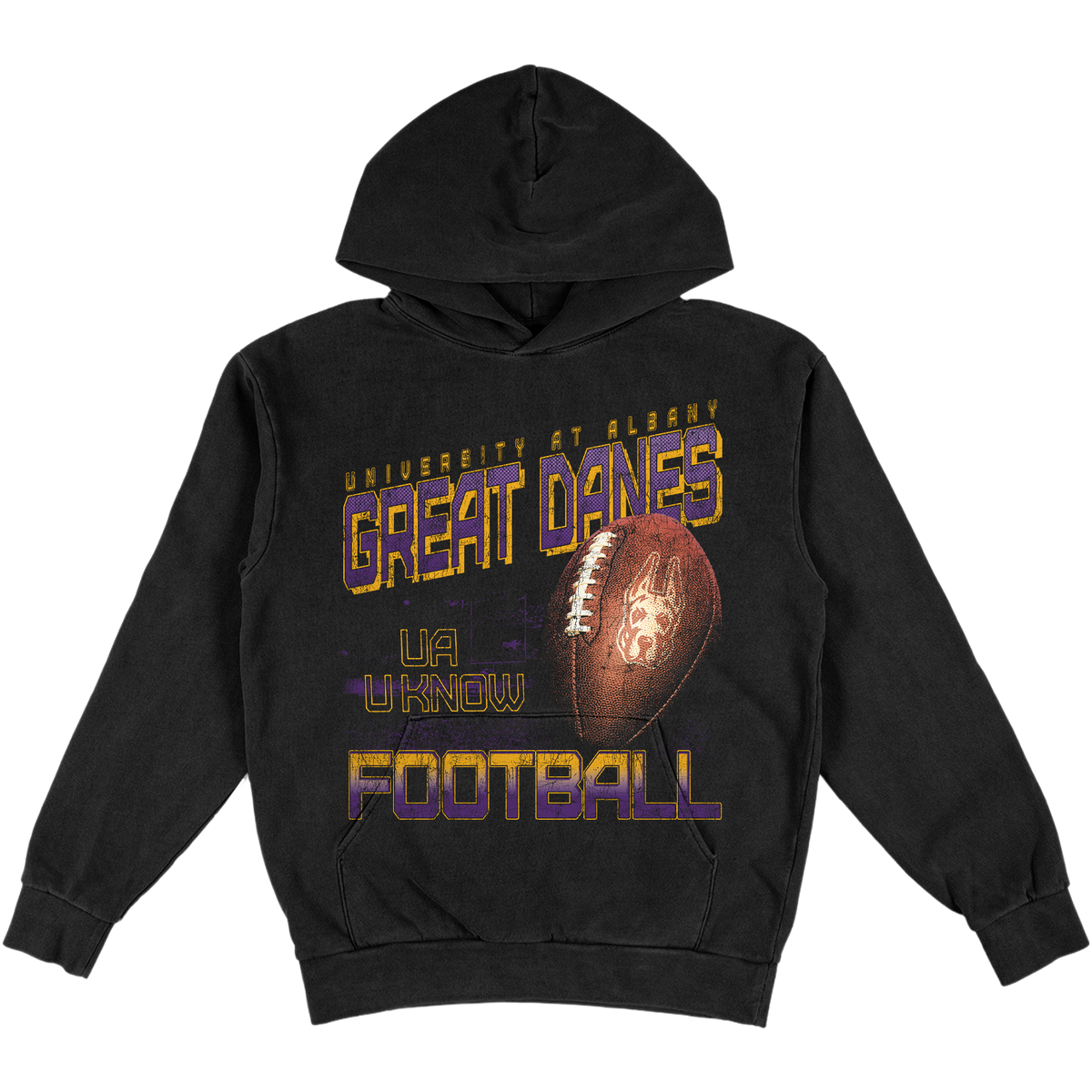 UALBANY FOOTBALL GRAPHIC BLACK HOODIE