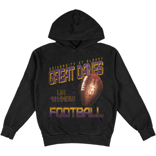 UALBANY FOOTBALL GRAPHIC BLACK HOODIE