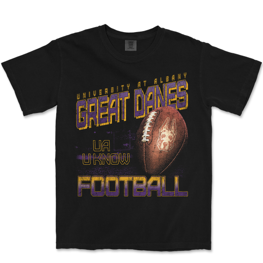 UALBANY FOOTBALL GRAPHIC BLACK T-SHIRT
