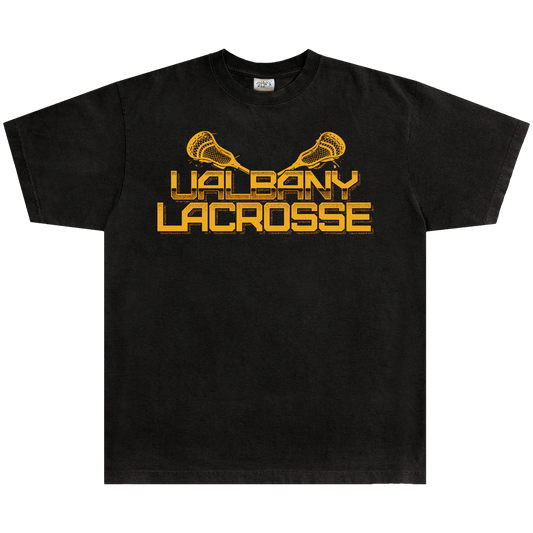 UALBANY LACROSSE HEAVYWEIGHT BLACK TEE