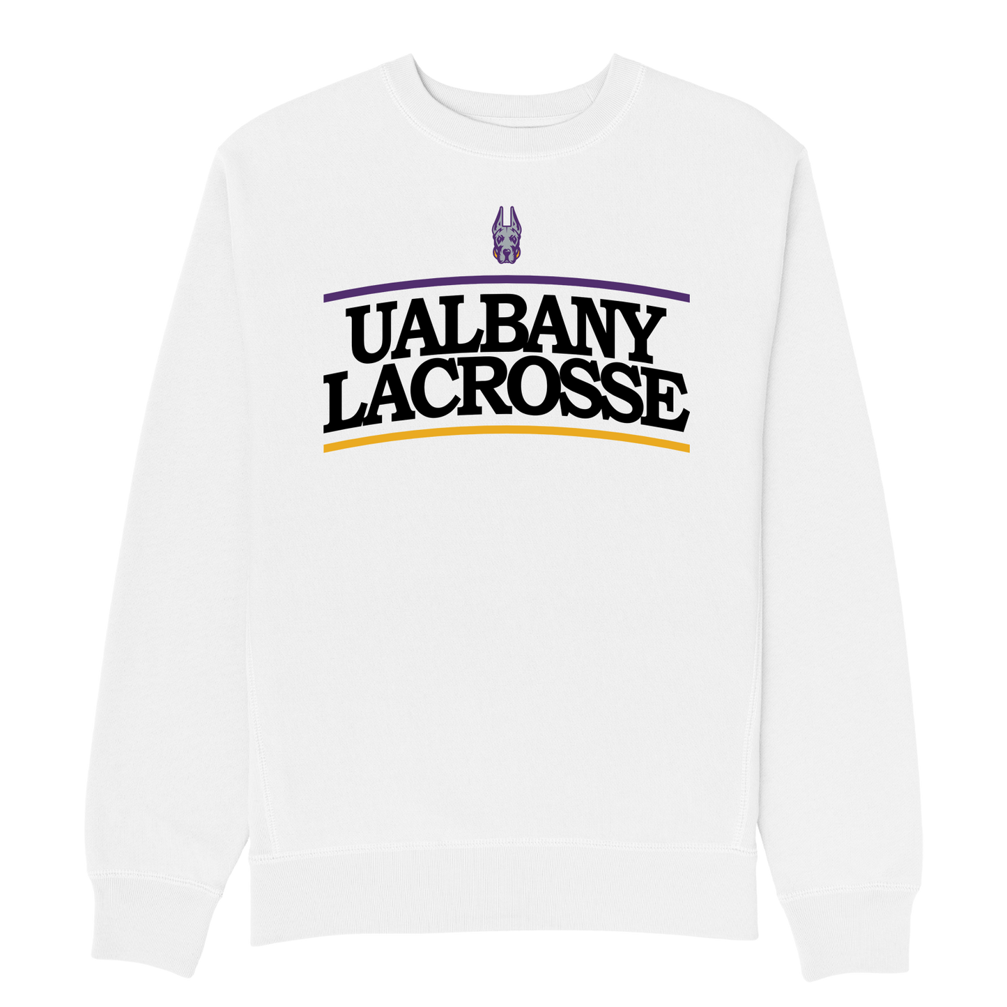 UALBANY LACROSSE HEAVYWEIGHT WHITE CREWNECK