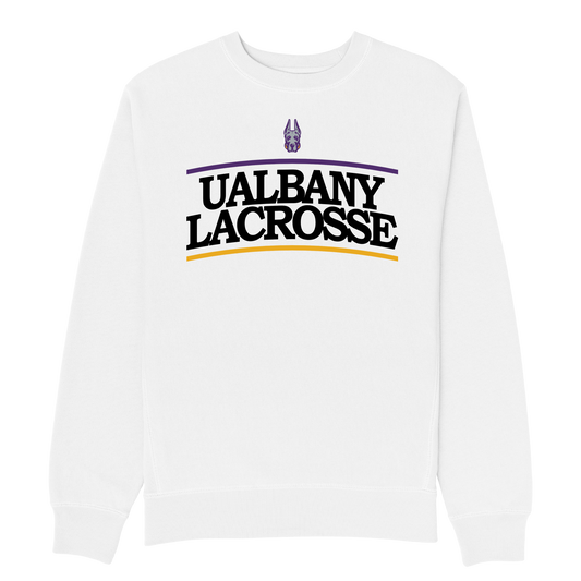 UALBANY LACROSSE HEAVYWEIGHT WHITE CREWNECK