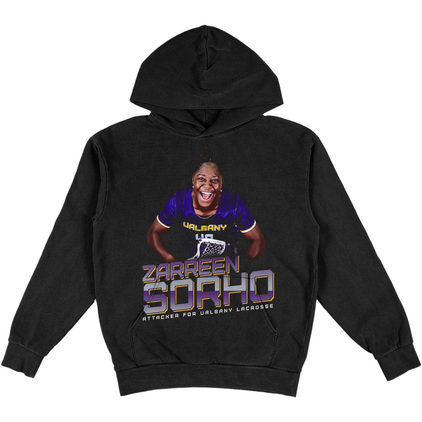 ZARREEN SORHO HEAVYWEIGHT BLACK HOODIE