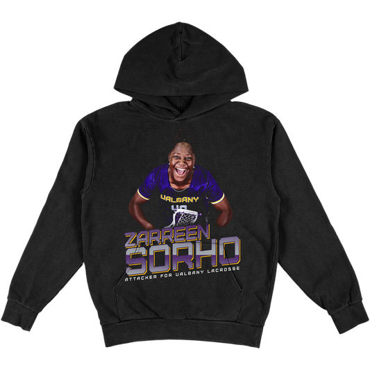 ZARREEN SORHO HEAVYWEIGHT BLACK HOODIE