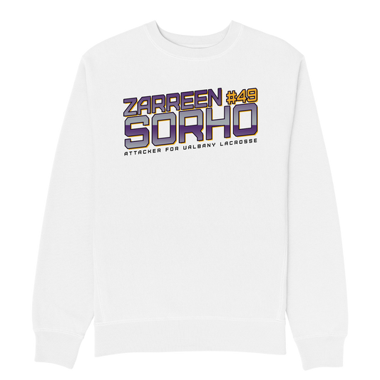 ZARREEN SORHO '49' WHITE HEAVYWEIGHT CREWNECK