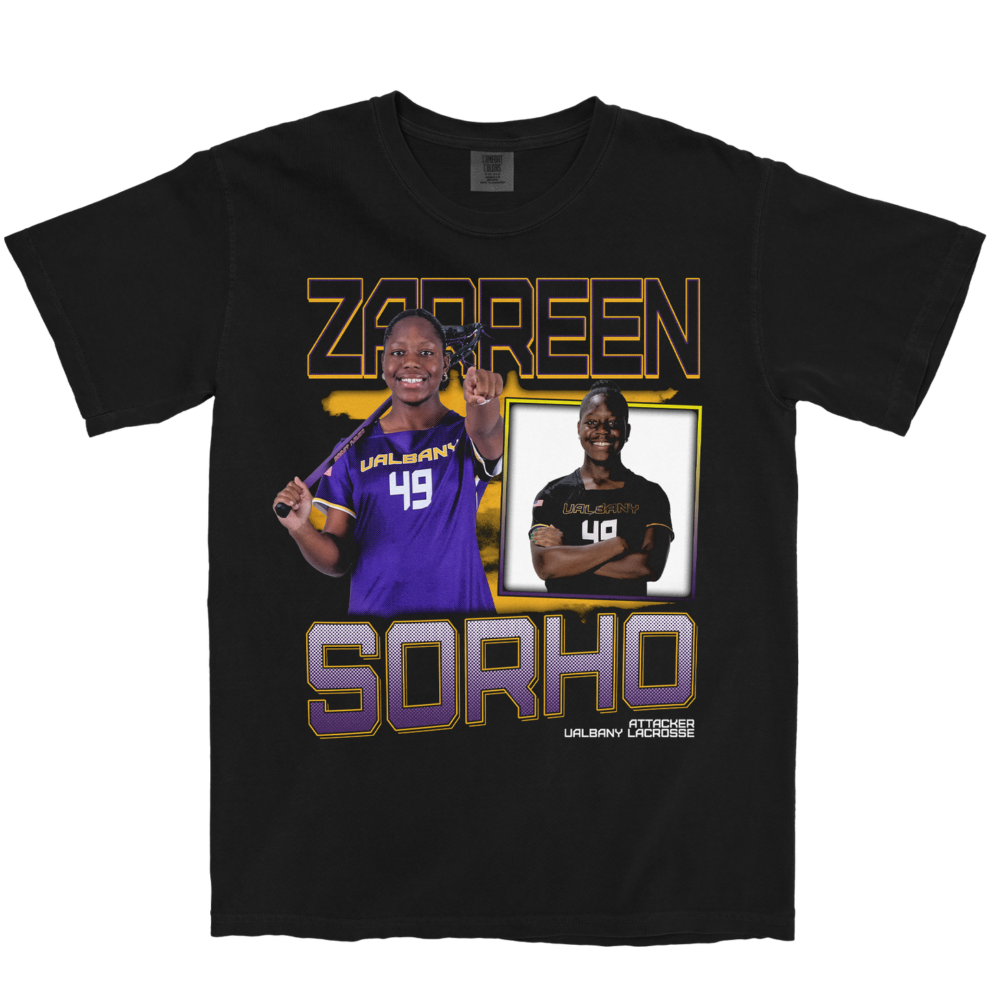 ZARREEN SORHO GRAPHIC BLACK TEE
