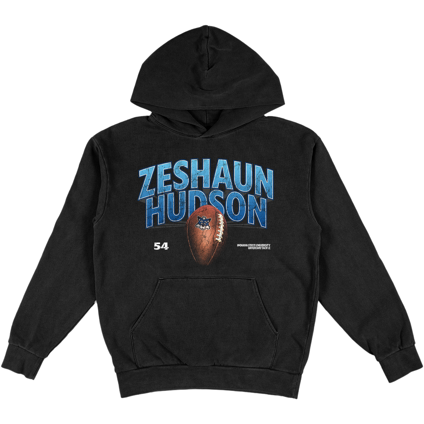 ZESHAUN HUDSON '54' HEAVYWEIGHT BLACK HOODIE