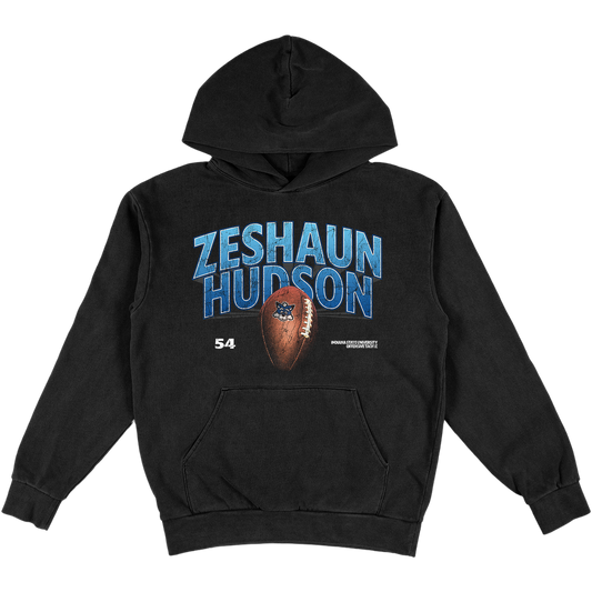 ZESHAUN HUDSON '54' HEAVYWEIGHT BLACK HOODIE